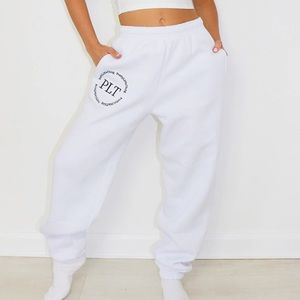 PLT White Circle logo Embroided Detail Joggers
